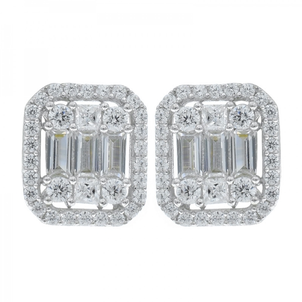 Wholesale 925 Silver Halo Stud Earrings For Women 