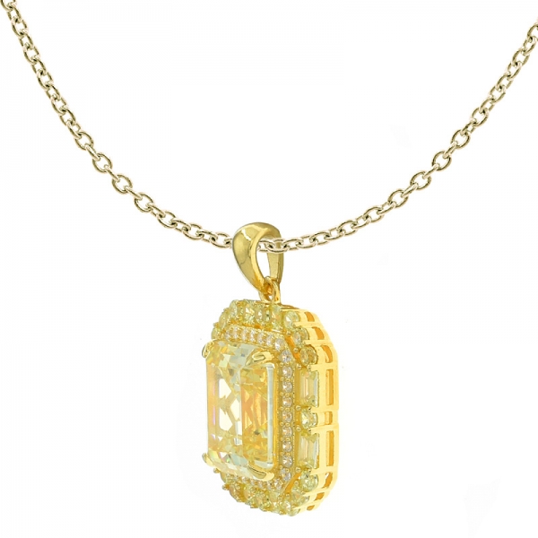 Wholesale 925 Sterling Silver Diamond Yellow CZ Pendant 