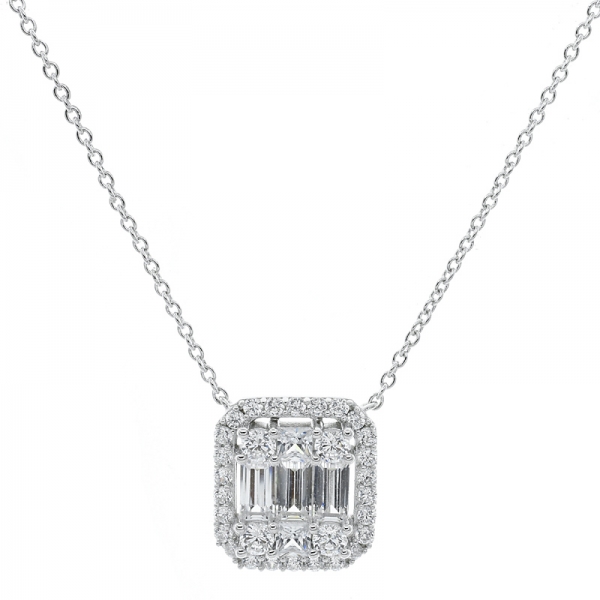 Wholesale 925 Sterling Silver White CZ Necklace 