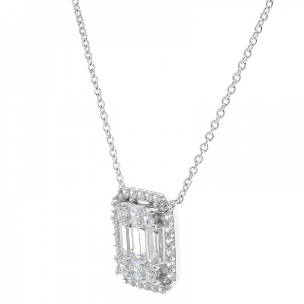 Wholesale 925 Sterling Silver White CZ Necklace 