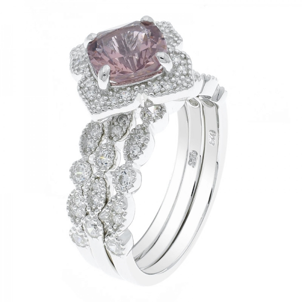 China 925 Sterling Silver Ring Set With Morganite Nano 