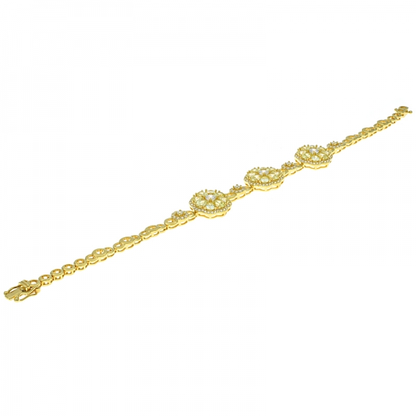 China 925 Sterling Silver Triple Flower Bracelet 