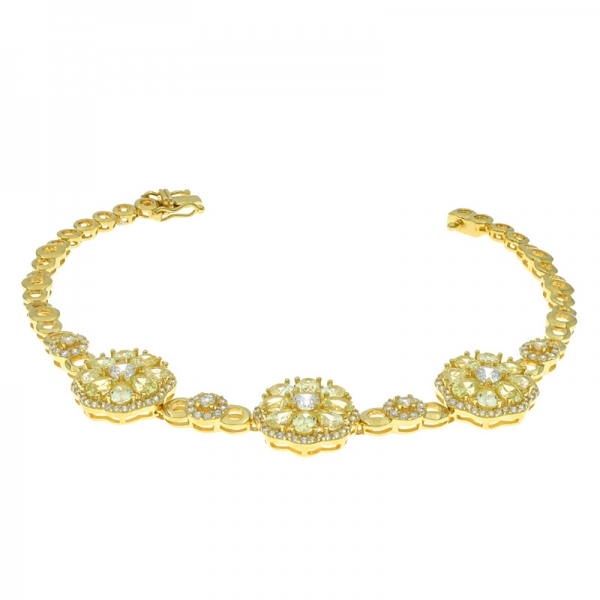 China 925 Sterling Silver Triple Flower Bracelet 