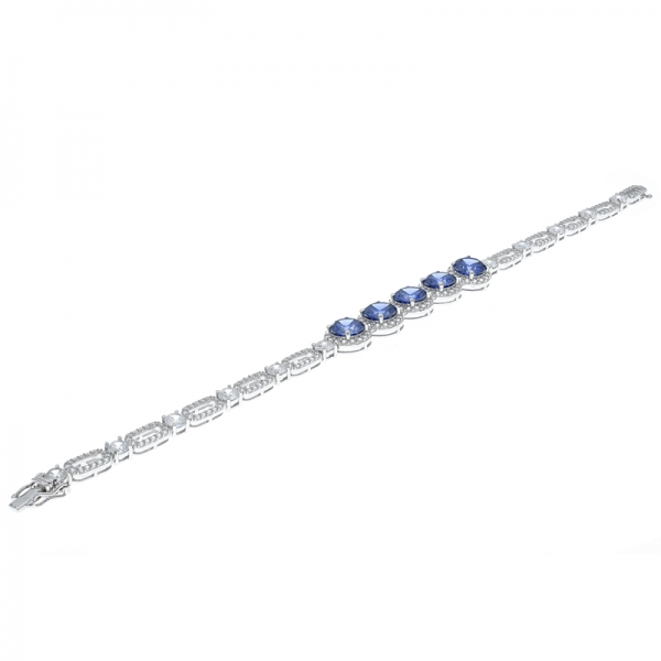 Wholesale 925 Sterling Silver Tanzanite CZ Bracelet 