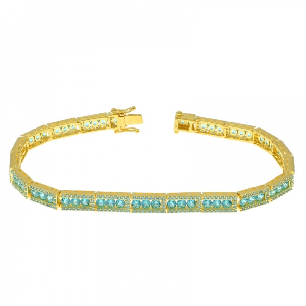 China 925 Sterling Silver Paraiba Tennis Bracelet 