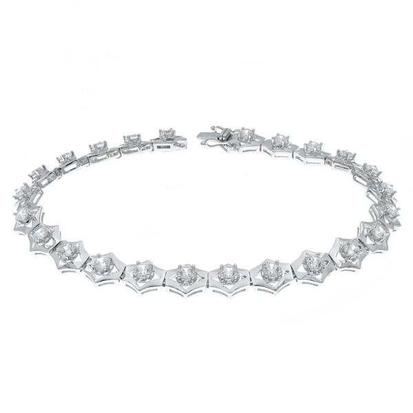 China 925 Silver White CZ Jewelry Bracelet For Ladies 