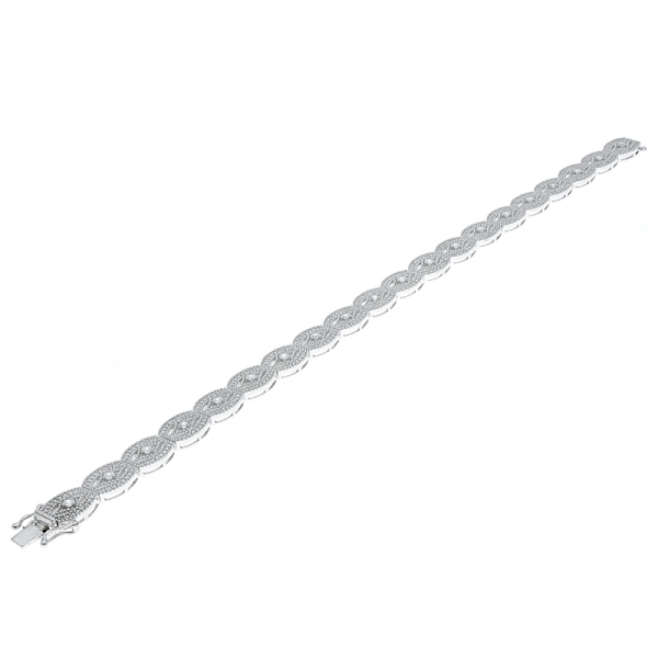 China 925 Sterling Silver White CZ Jewelry Bracelet 