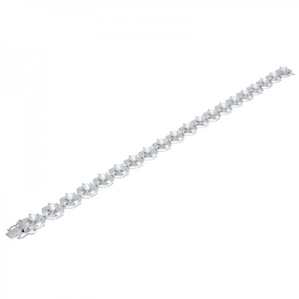 China 925 Sterling Silver Bracelet Jewelry With White CZ 