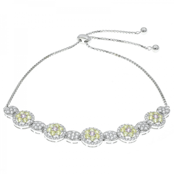 China 925 Silver Fancy Composite Alternating Bolo Bracelet 