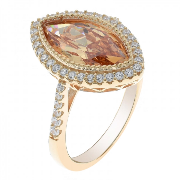 China 925 Sterling Silver Ring With Marquise Morganite Nano 