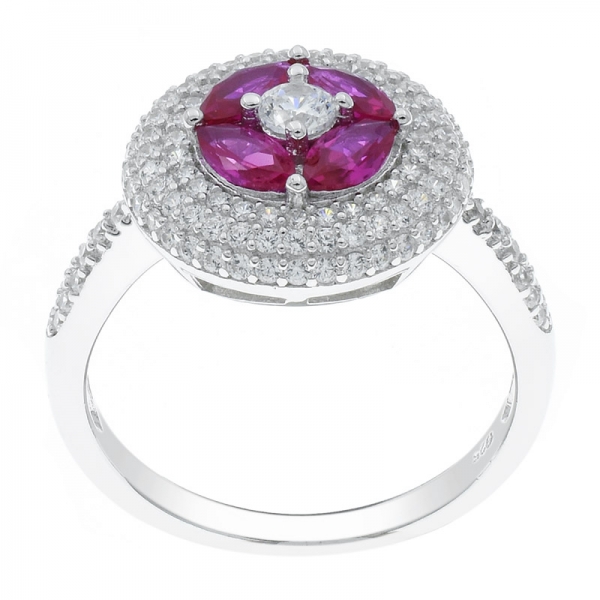 China 925 Silver Wonderful Red Corundum Jewelry Ring 