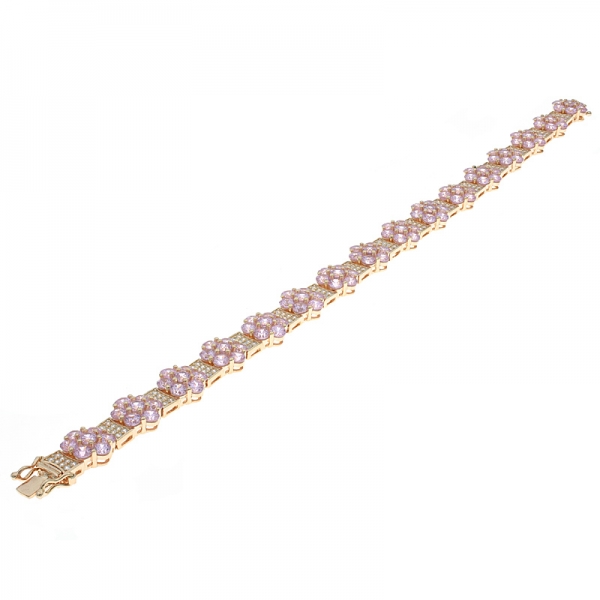 China 925 Sterling Silver Alternating Flower Bracelet 