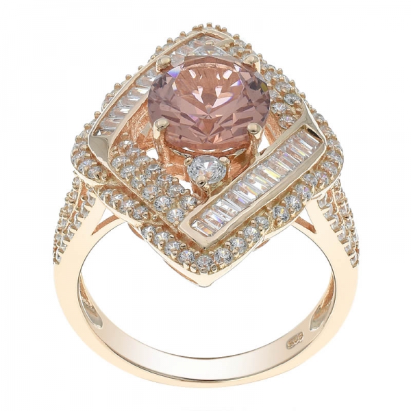 China 925 Sterling Silver Rhombus Ring With Morganite Nano 