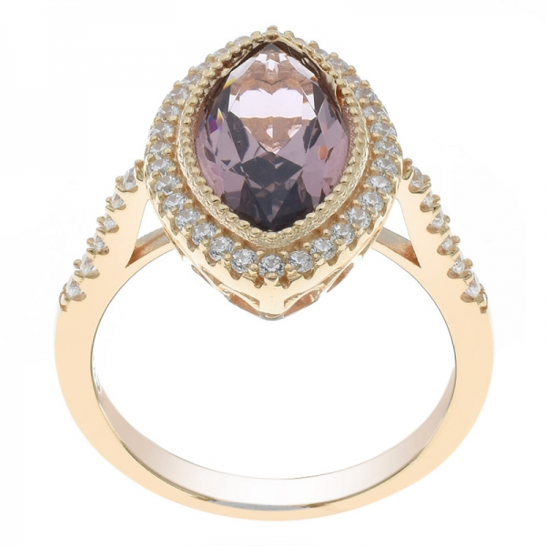 China 925 Sterling Silver Ring With Marquise Morganite Nano 