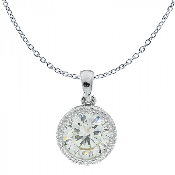 China 925 Sterling Silver Diamond Yellow CZ Pendant 