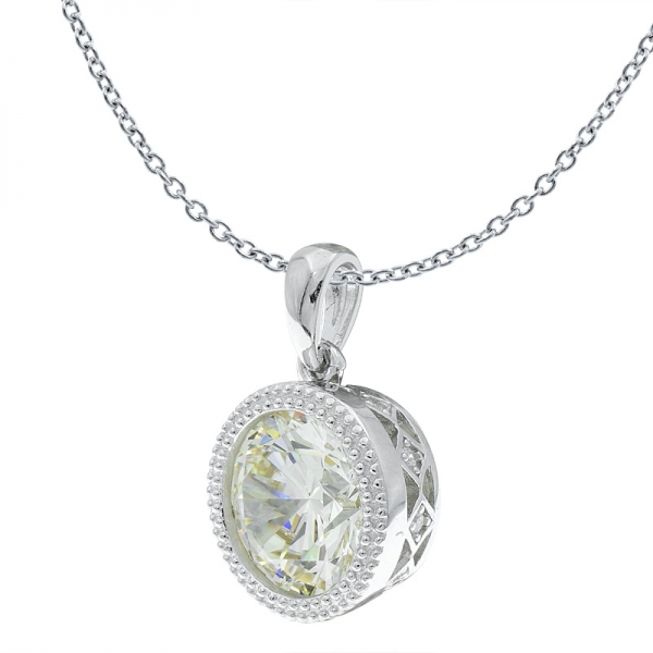 China 925 Sterling Silver Diamond Yellow CZ Pendant 