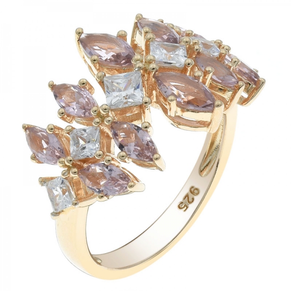 Silver Marquise Morganite Nano Ring Making Supplies 