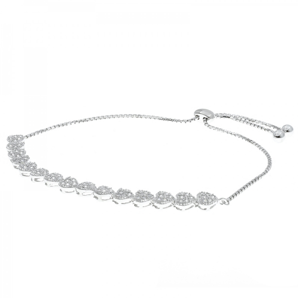 China 925 Sterling Silver Heart Composite Bolo Bracelet 