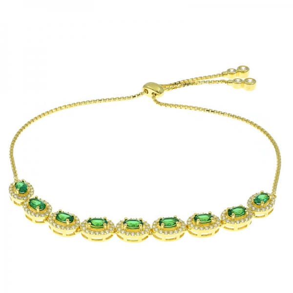 China 925 Sterling Silver Halo Green Nano Bracelet 