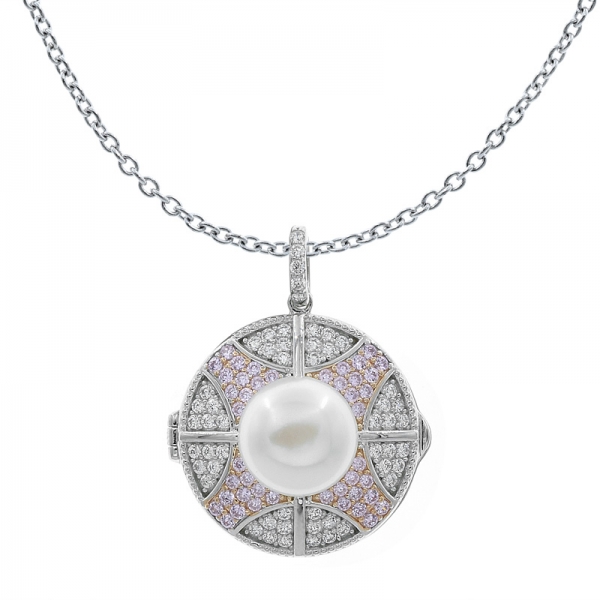 China 925 Sterling Silver Pearl Locket Pendant 