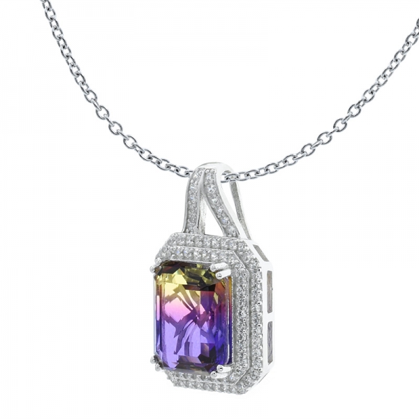 China 925 Sterling Silver Ametrine Pendant 