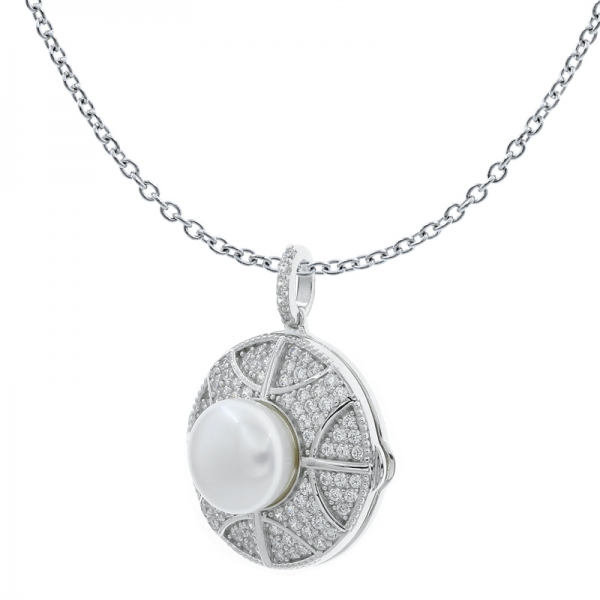 China 925 Sterling Silver Pearl Locket Pendant 