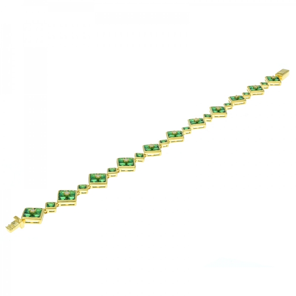 Silver Alternating Square Green Nano Bracelet Making Supplies 