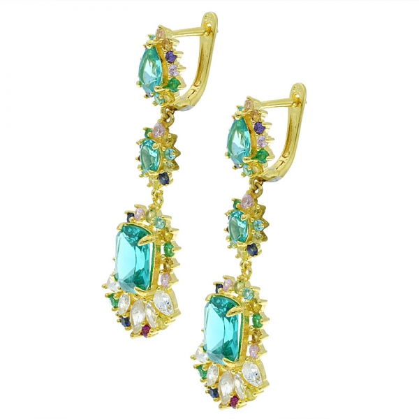 925 Sterling Silver Multicolor Stones Earrings Making Supplies 