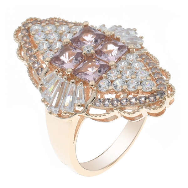 925 Silver Handmade Morganite Nano Ring Jewelry For Ladies 