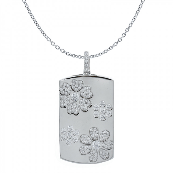 China 925 Sterling Silver Flower Charm Pendant 