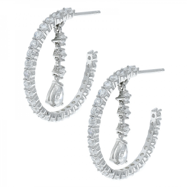 Mocha cubic zircon sterling silver bridal Earrings 