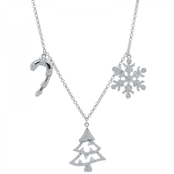 China 925 Sterling Silver Christmas Ladies Necklace 