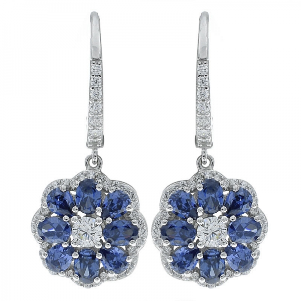 China 925 Sterling Silver Flower Hinge Earrings Jewelry 