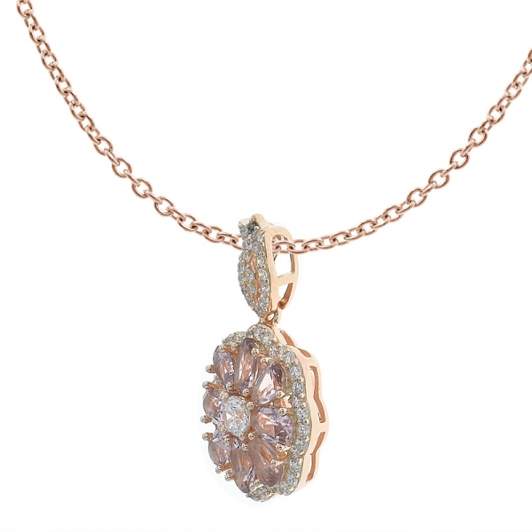 Exquisite Handmade Flower Jewelry Pendant With Morganite Nano 