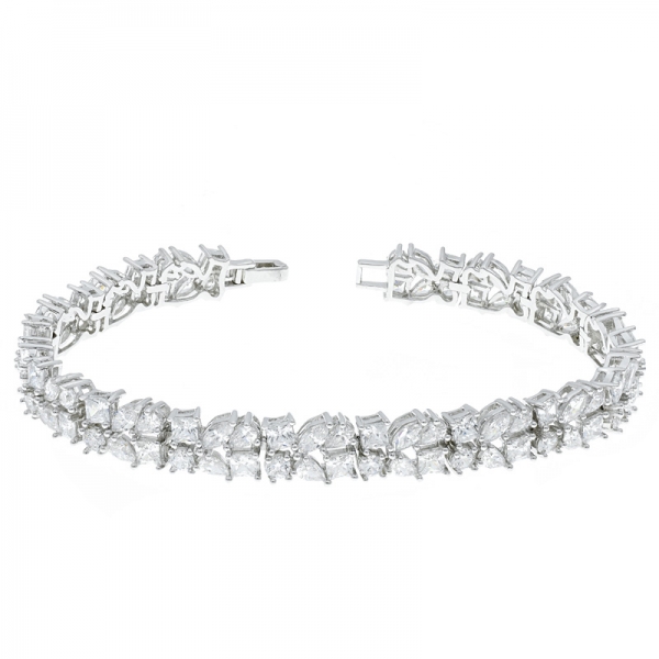 925 Silver Classic White CZ Jewelry Bracelet For Ladies 