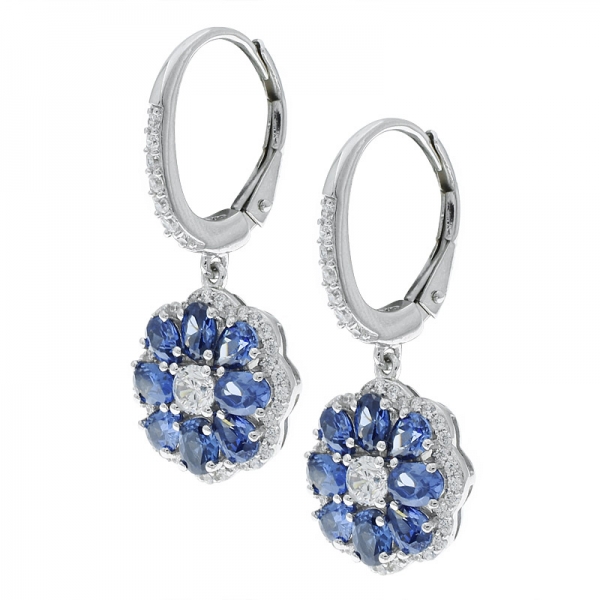 China 925 Sterling Silver Flower Hinge Earrings Jewelry 