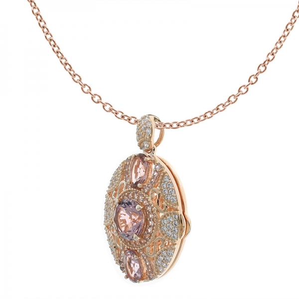 Classic Handmade Locket Pendant With Morganite Nano 