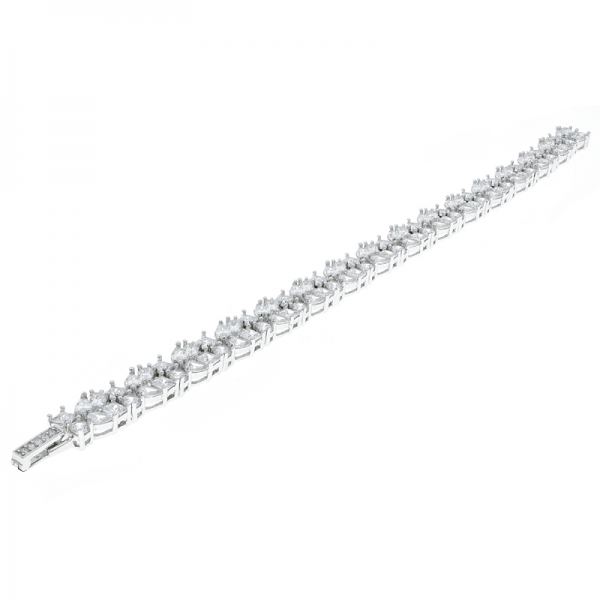 925 Silver Classic White CZ Jewelry Bracelet For Ladies 