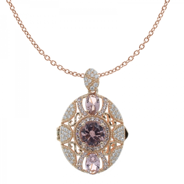 Classic Handmade Locket Pendant With Morganite Nano 