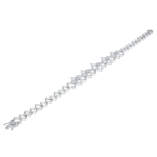 China 925 Sterling Silver Clear Stones Bracelet For Ladies 