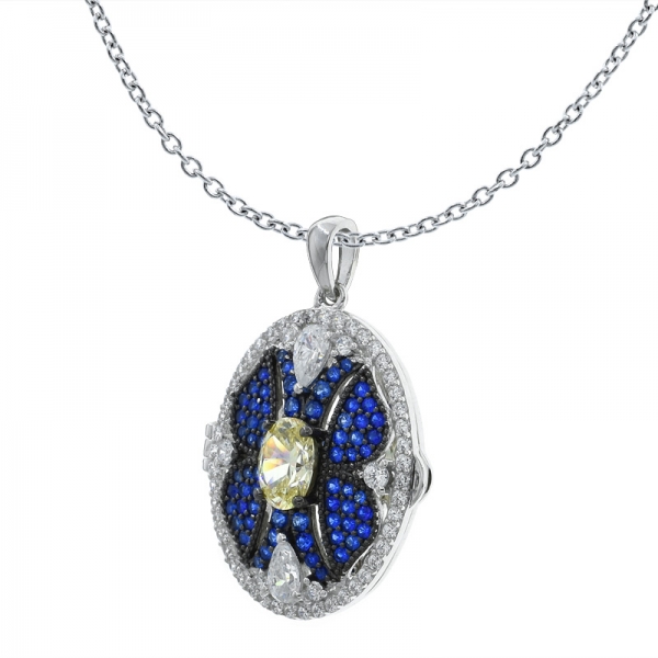 China 925 Sterling Silver Handmade Oval Shape Locket Pendant 
