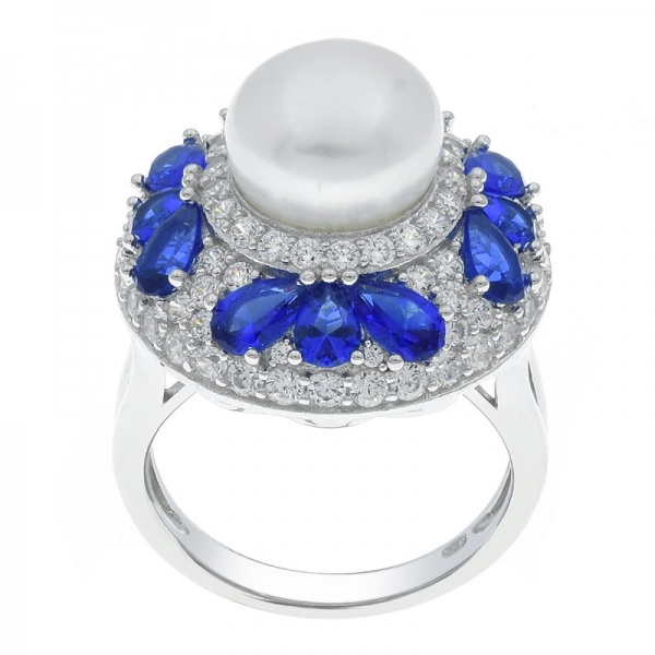 China 925 Sterling Silver Pearl Ring 
