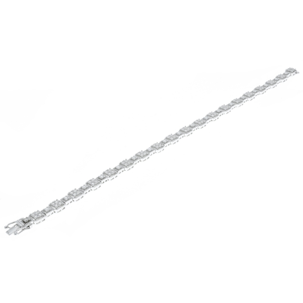 China 925 Sterling Silver Square Alternating Bracelet 