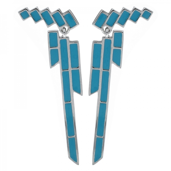 China 925 Sterling Silver Handmade Enamel Earrings 