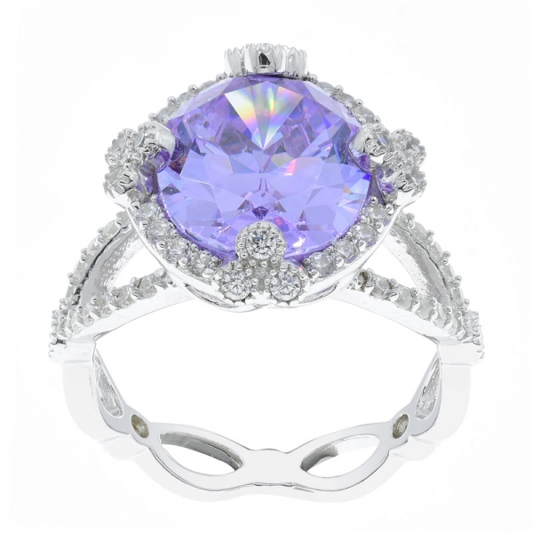 China 925 Sterling Silver Kunzite CZ Ring For Ladies 