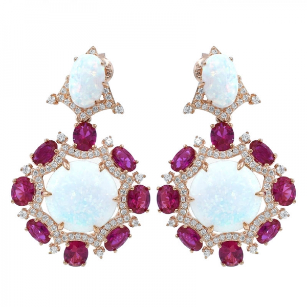 Splendour Opal 925 Sterling Silver Earrings Jewelry For Ladies 