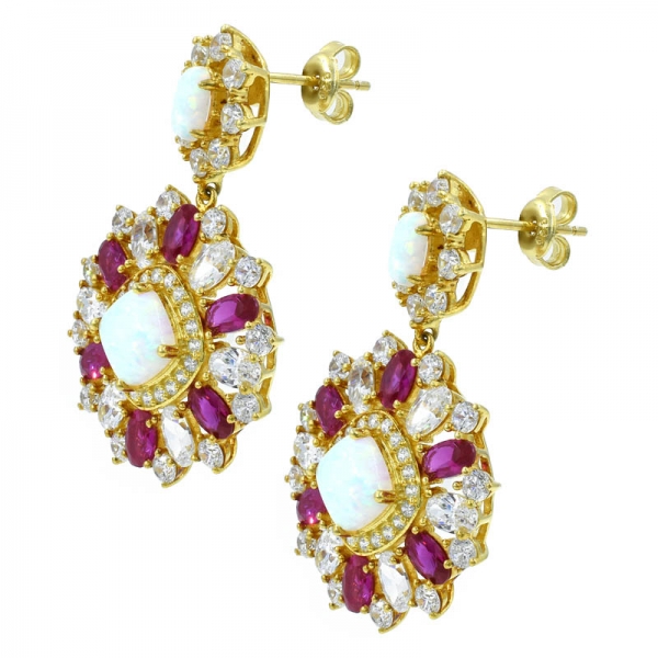 China 925 Sterling Silver Splendour Opal Ladies Earrings 