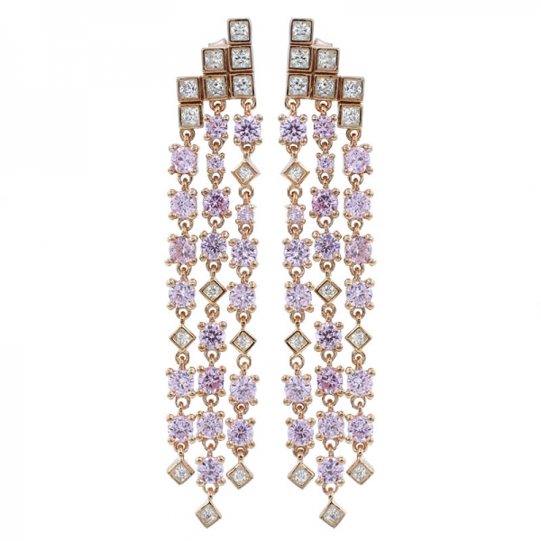 China 925 Sterling Silver Chandelier Dangle Earrings 