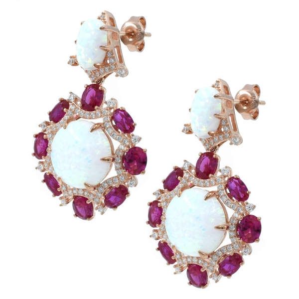 Splendour Opal 925 Sterling Silver Earrings Jewelry For Ladies 