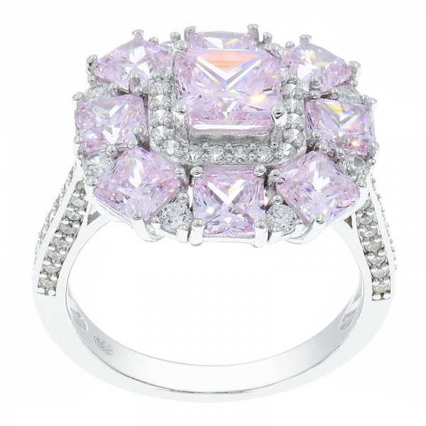 China 925 Sterling Silver Diamond Pink CZ Ring Making By ETON 